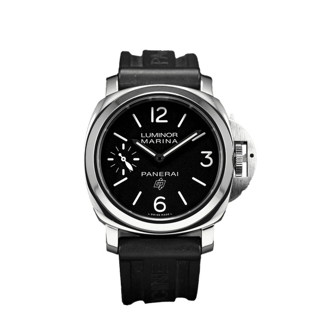 LUMINOR 44 LOGO MARINA P6000 STEEL LEATHER BLACK U1716/2000