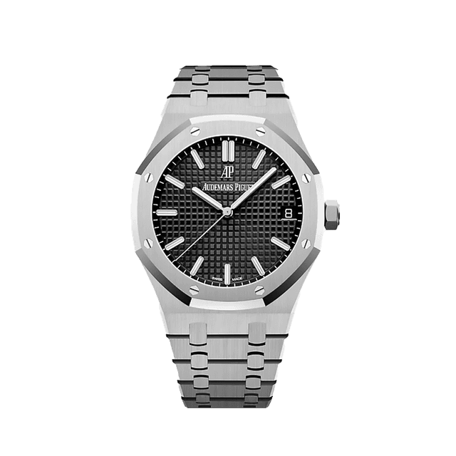 Royal Oak 41mm, Steel, Black dial, Bracelet