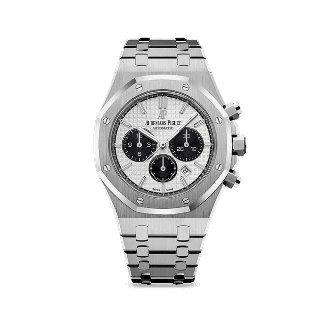 Royal Oak Chronograph 41mm, Steel, Silver/black dial, Bracelet