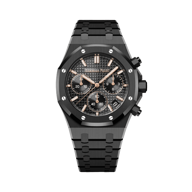 Royal Oak Chronograph 50th Anniversary 41mm, Black Ceramic, Black dial, Bracelet