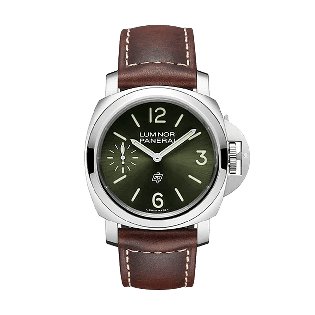 LUMINOR 44 BASE LOGO MECHANICAL STEEL LEATHER BROWN AA0536/1500