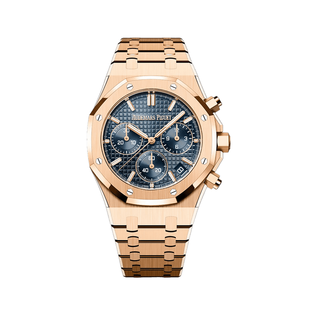 Royal Oak Chronograph 50th Anniversary 41mm, RG, Blue dial, Bracelet