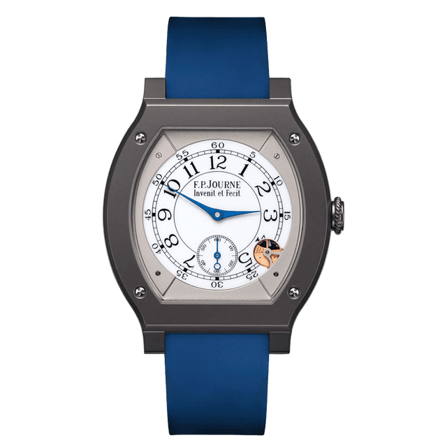Elegante Cal 1210 48mm, Titalyt, White Dial, Blue Rubber