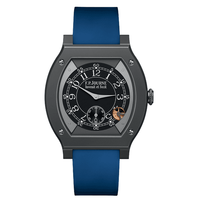 Elegante Cal 1210 48mm, Titalyt, Black Dial, Blue Rubber