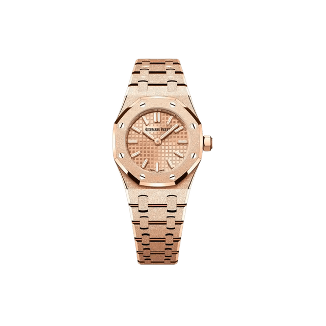 Royal Oak Mini Quartz 23mm, Frosted RG, Pink Gold Dial, Bracelet