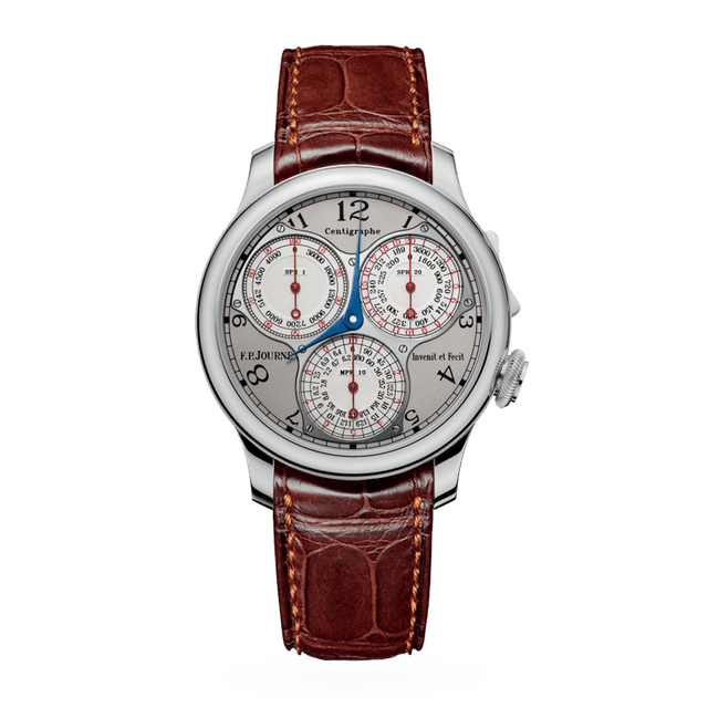 Centigraphe a Souverain Cal 1506 PT, 42mm, Silver Gold/White Dial, Red Croco Strap