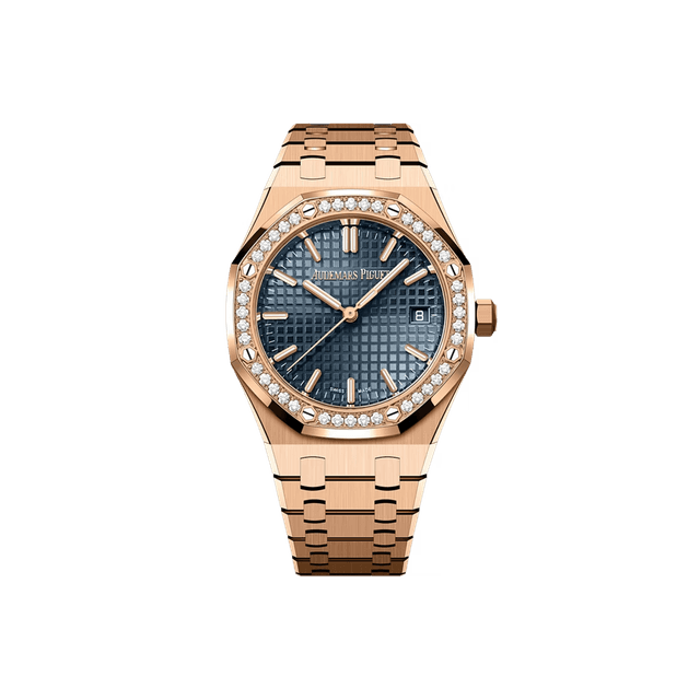 Royal Oak Selfwinding 34mm, RG, Blue dial, Bracelet