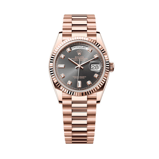 Daydate 36mm, RG, Grey 8rd2bg dial, President Bracelet