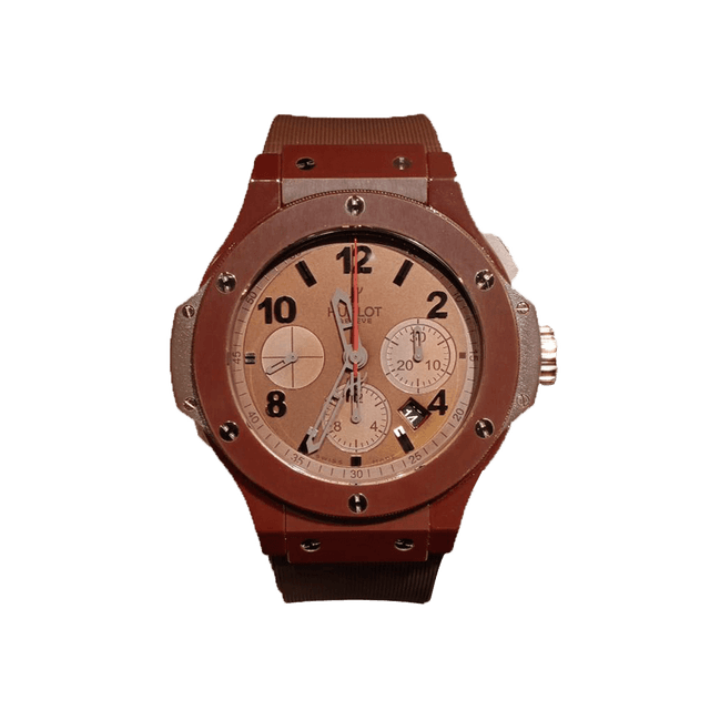 Big Bang Chrono 44mm, Brown Ceramic, Brown dial, Brown Rubber Strap lmtd 500