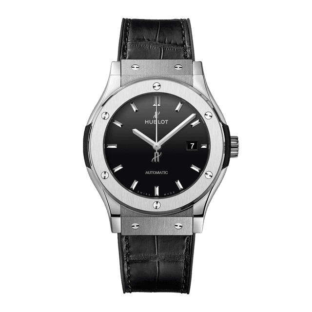 Classic Fusion Titanium, 42mm, Black Sunray dial, Black Croco Rubber Strap