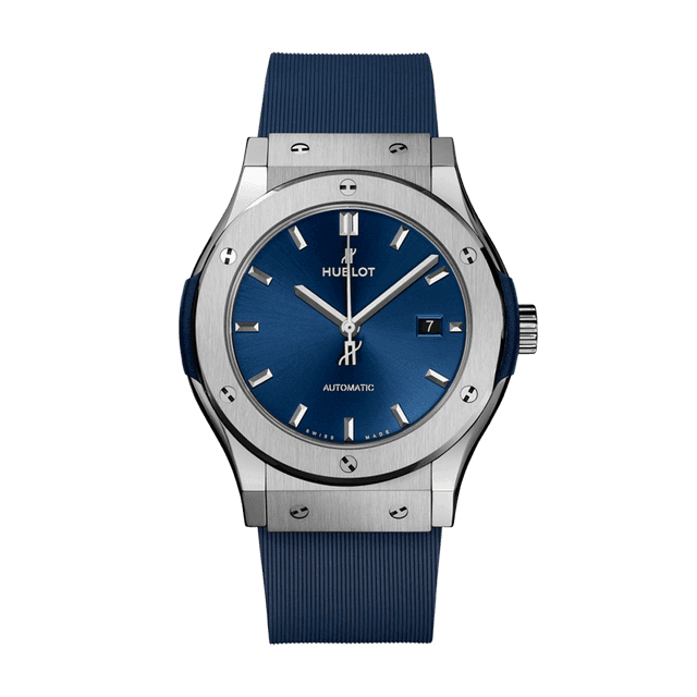 Classic Fusion Titanium , 42mm, Blue dial, Blue Rubber Strap